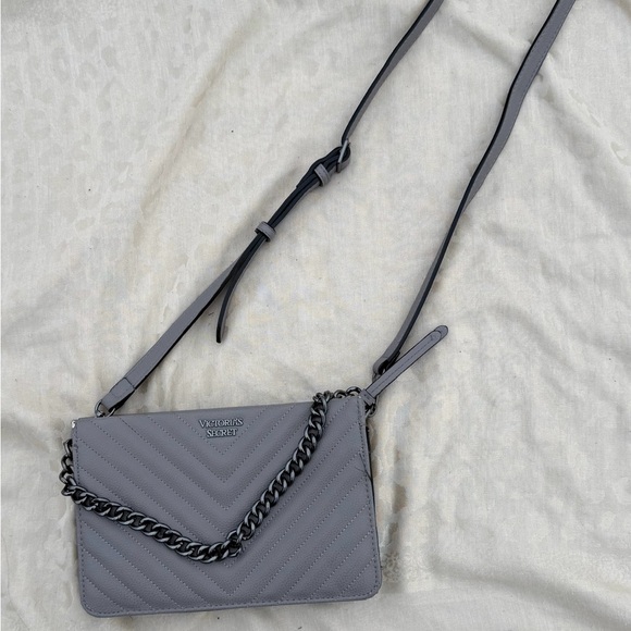 Victoria's Secret Handbags - Victoria's Secret Charcoal Quilted Crossbody Bag